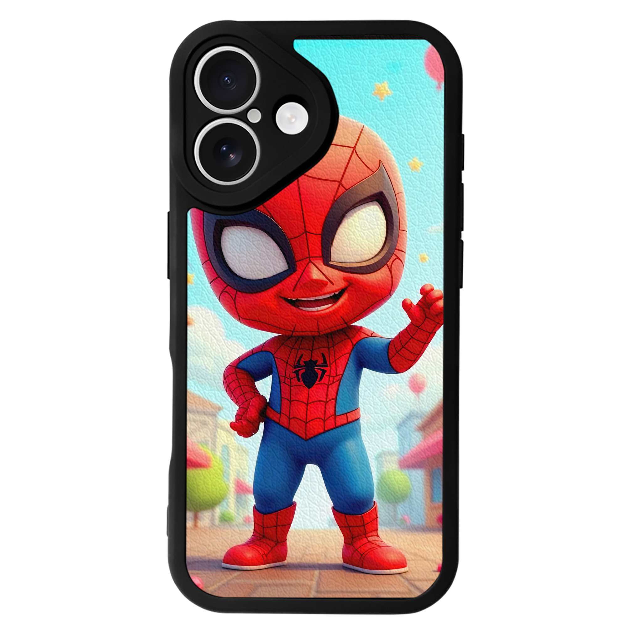 Spider Man スパイダーマン 【iPhone 16シリーズ対応】シリコンスマホケース（レザー調） 材質：シリコン